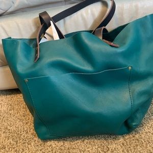 Portland Leather Large Tote Caribbean